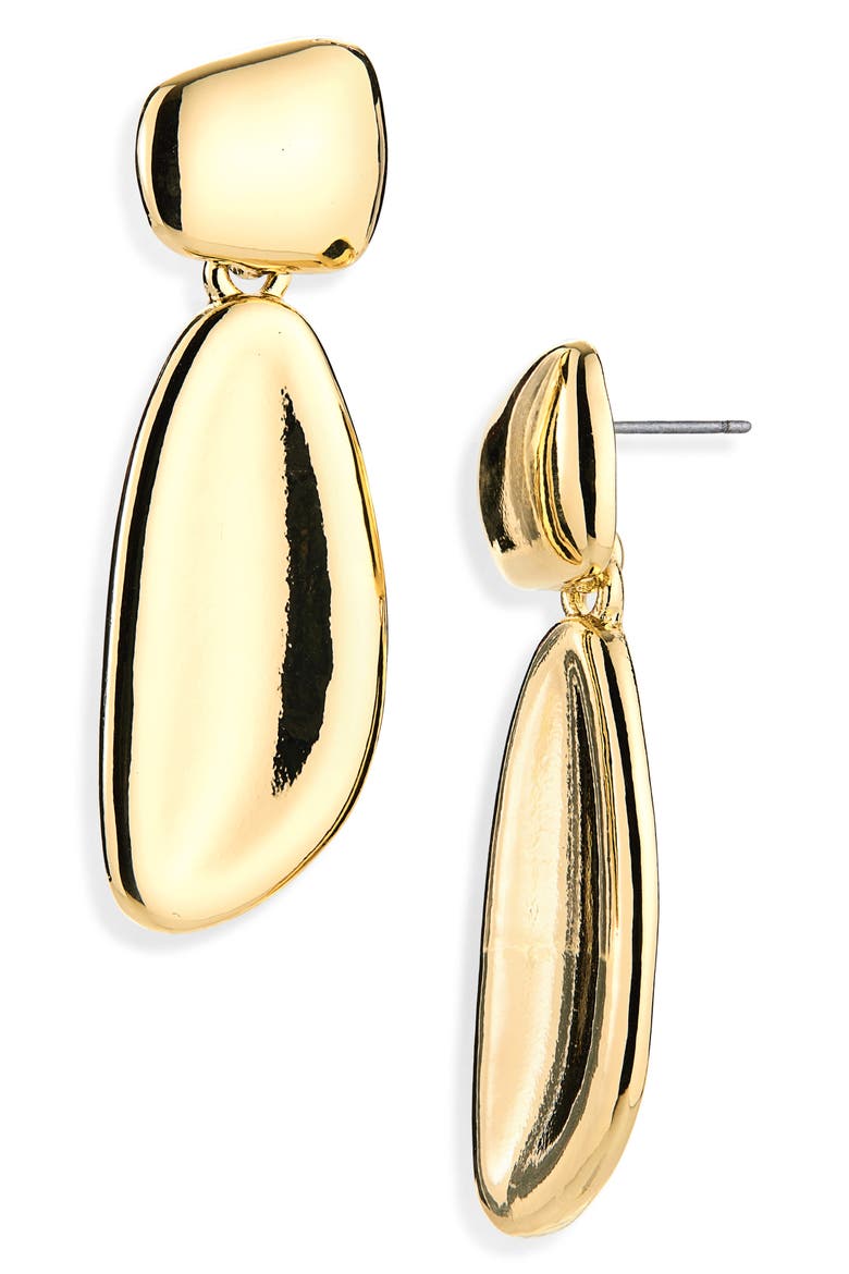Double Drop Earrings, Main, color, GOLD
