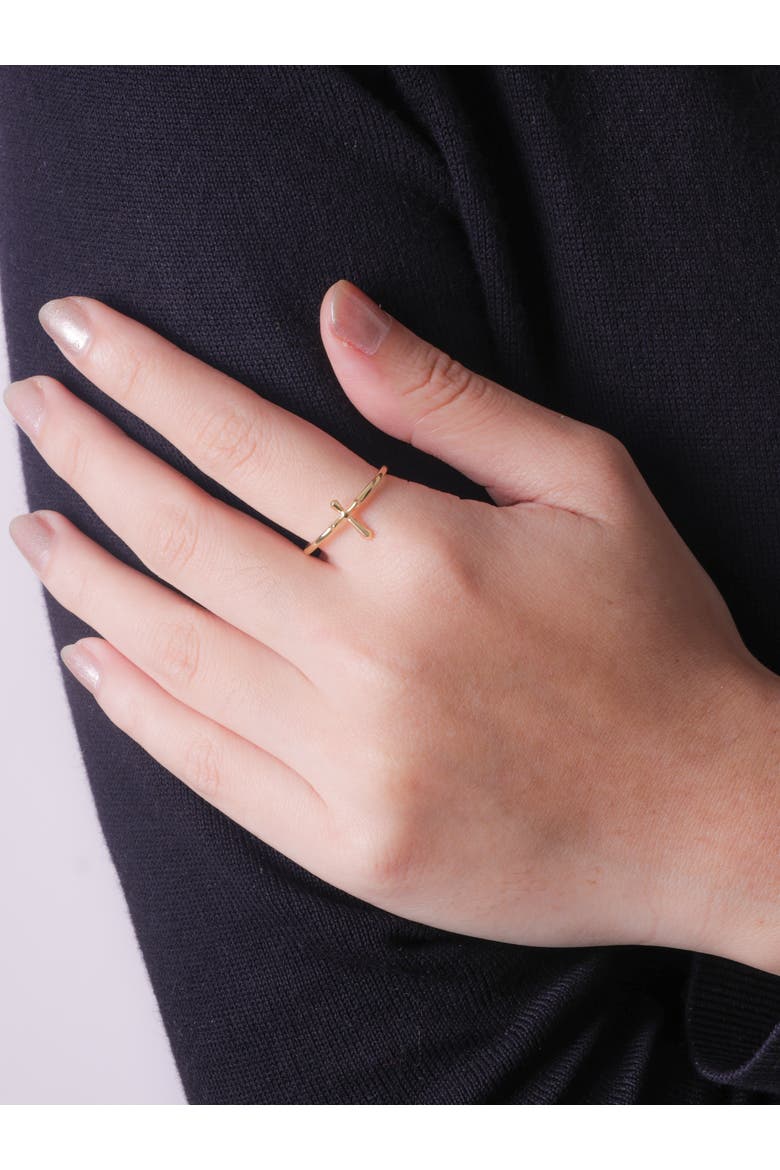 Cross Ring in 14K Gold, Alternate, color, Yellow Gold