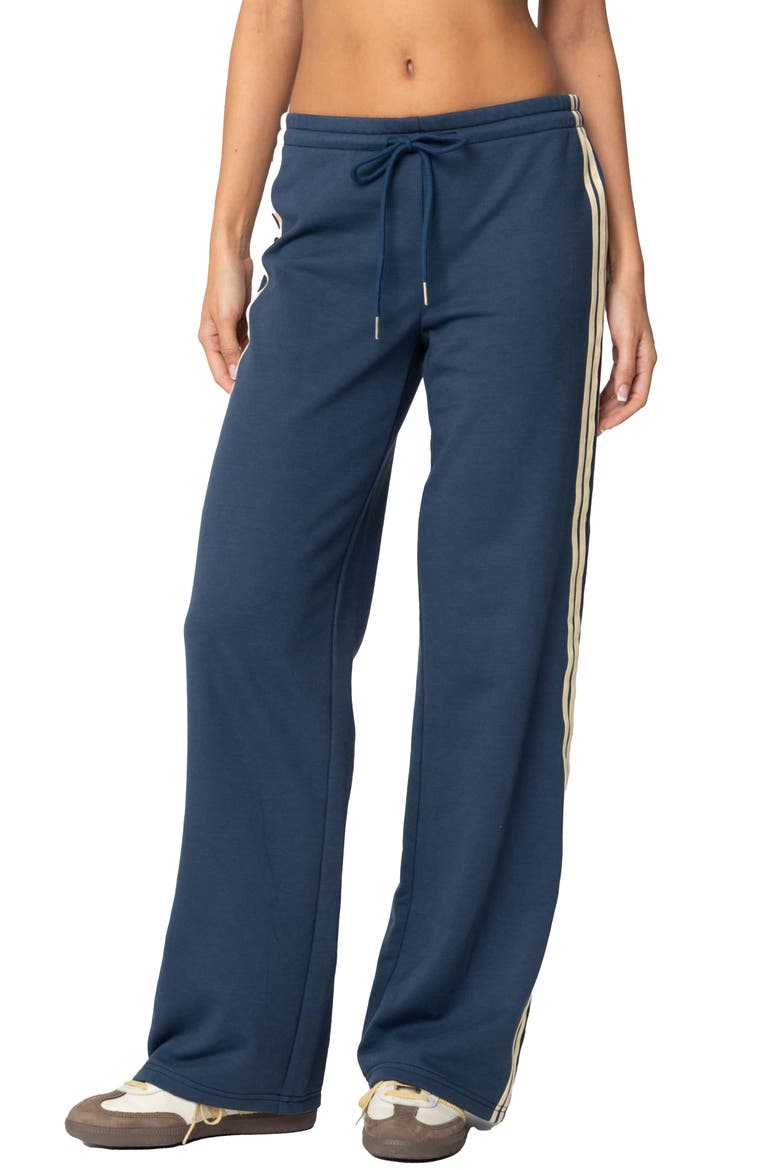 Averie Contrast Stripe Sweatpants, Main, color, BLUE