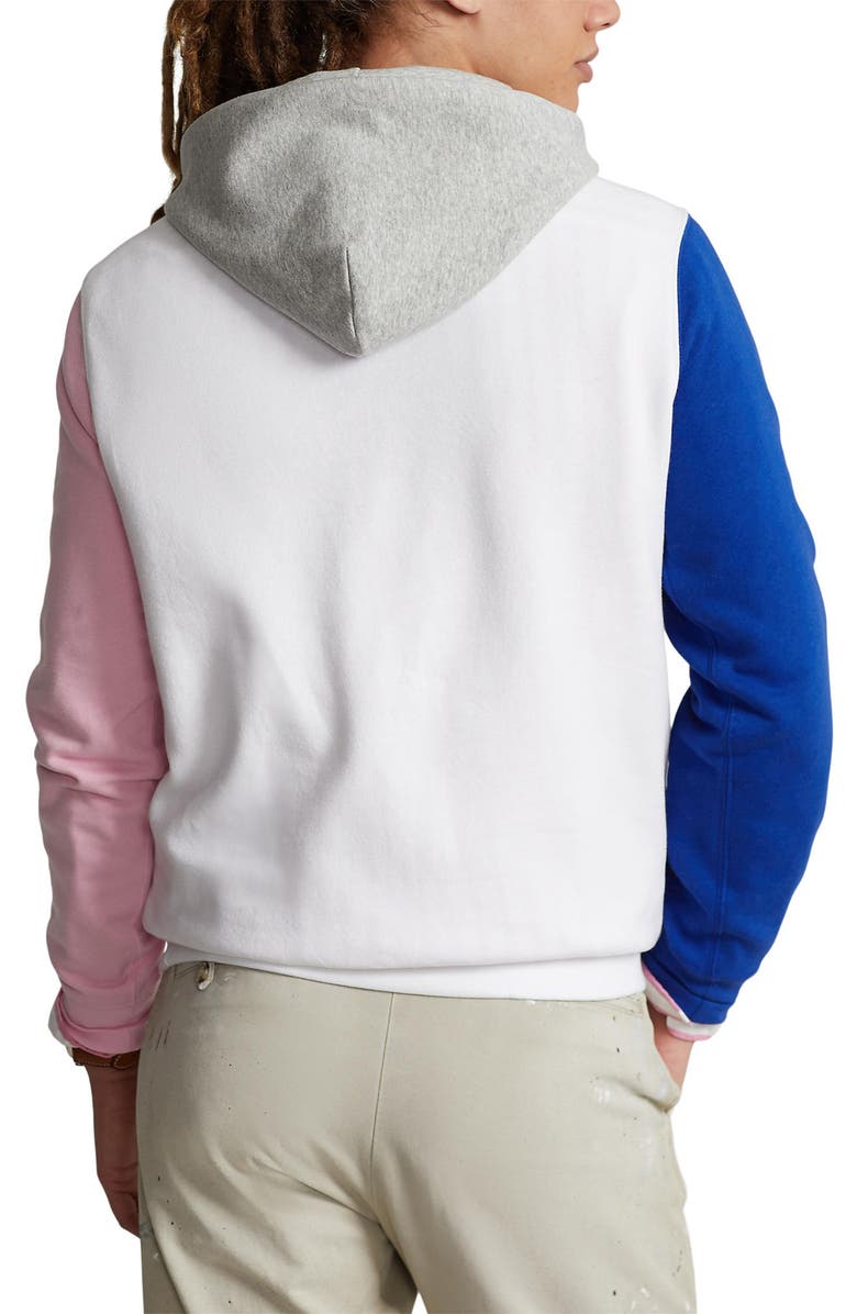 Polo Ralph Lauren Polo Bear Colorblock Fleece Graphic Hoodie, Alternate, color, 