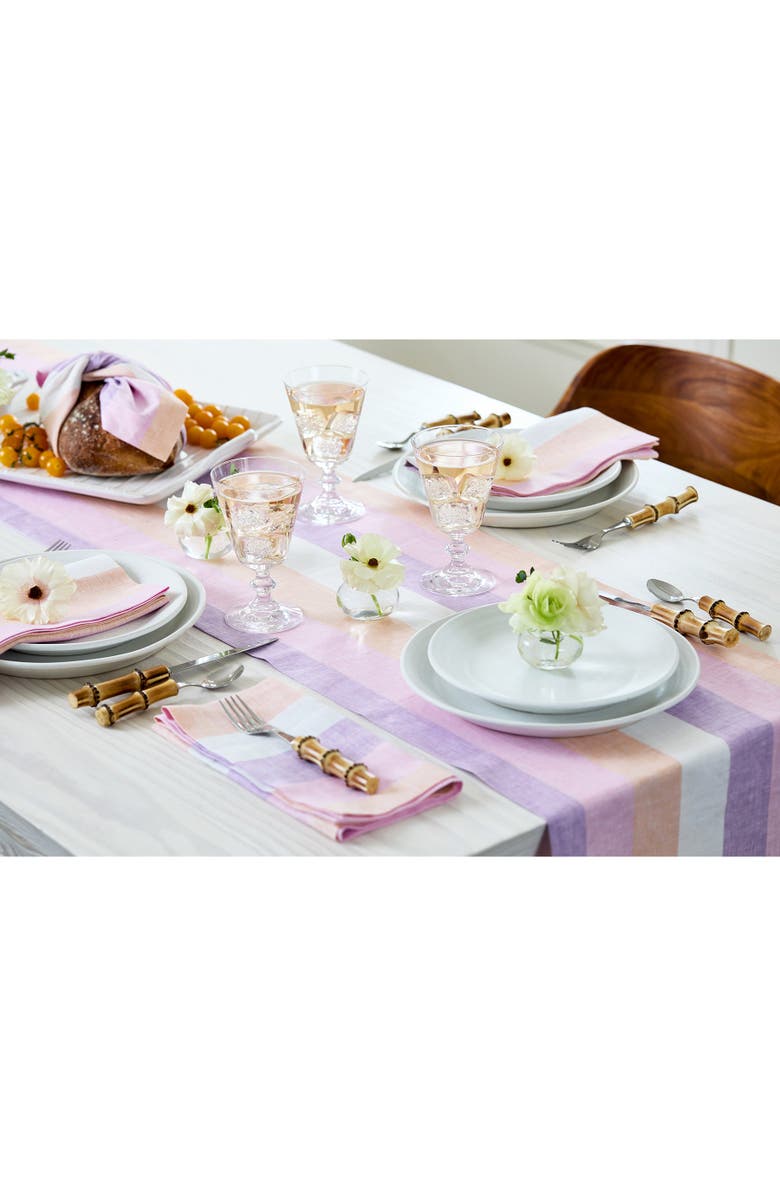 Solino Home Linen Table Runner for Dining Table, Holiday and Everyday Table Decor - Gelato Stripe, Alternate, color, 