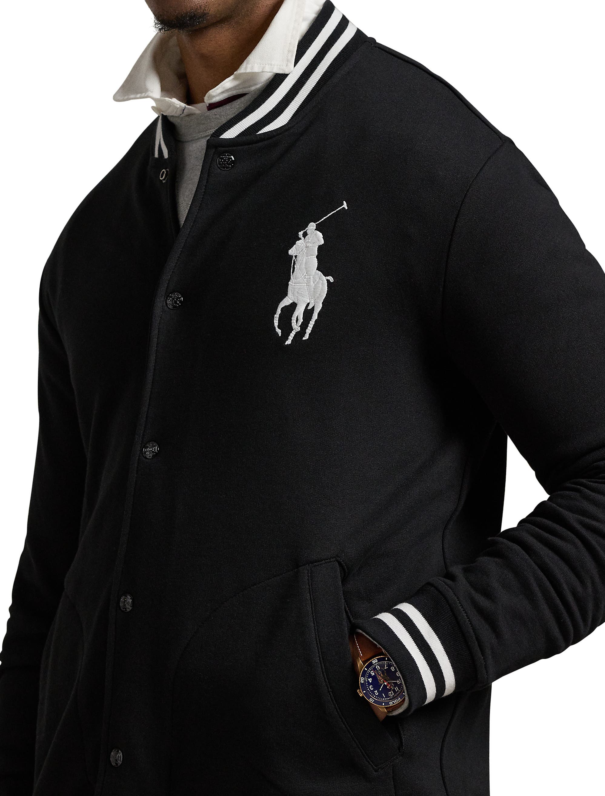 Polo Ralph Lauren BIG ponyトラックジャケット ブラック Polo Ralph Lauren Big & Tall Big Pony Fleece Baseball Jacket (Men