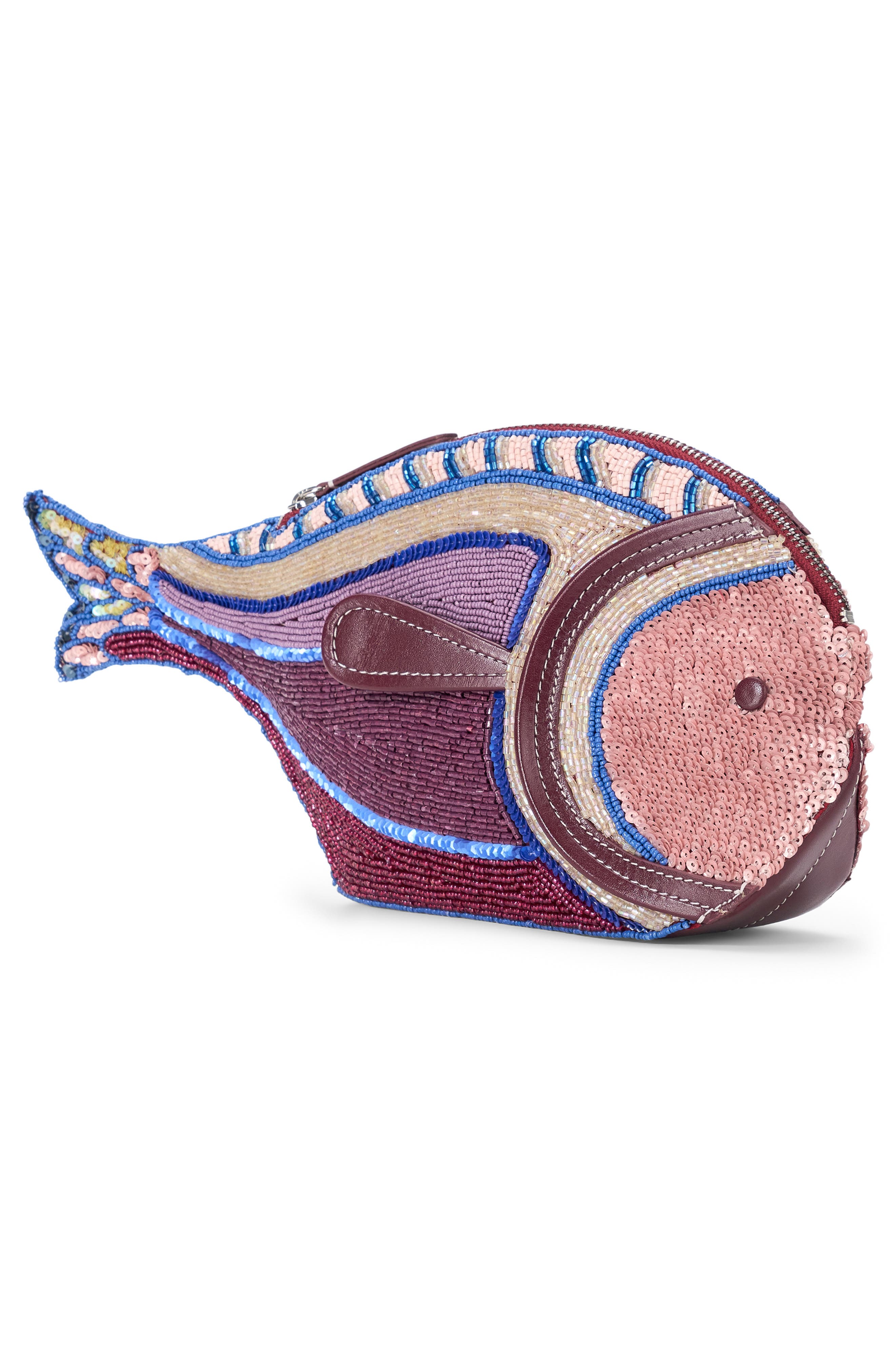 STAUD Pesce Beaded Clutch, Alternate, color, Ultraviolet