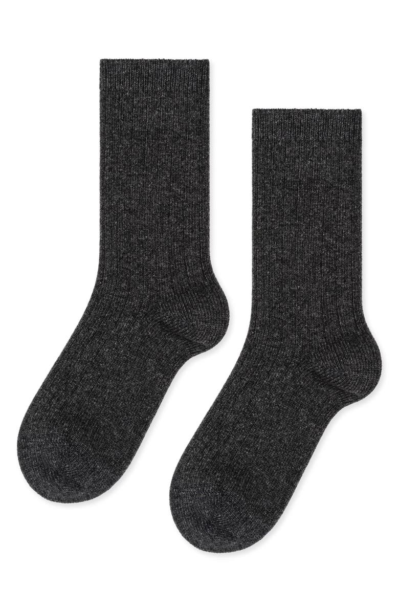 Hansel From Basel Rib Cashmere Blend Crew Socks, Main, color, 