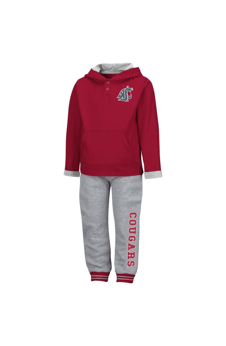 COLOSSEUM Toddler Colosseum Crimson/Heathered Gray Washington State Cougars Poppies Pullover Hoodie and Sweatpants Set, Alternate, color, Crimson