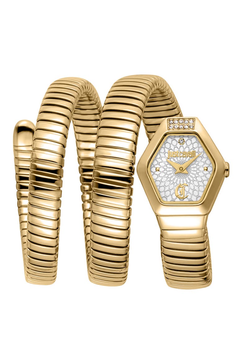 Romina Snake Wraparound Bracelet Watch, 22.5mm x 28.5mm, Main, color, GOLD/ SILVER