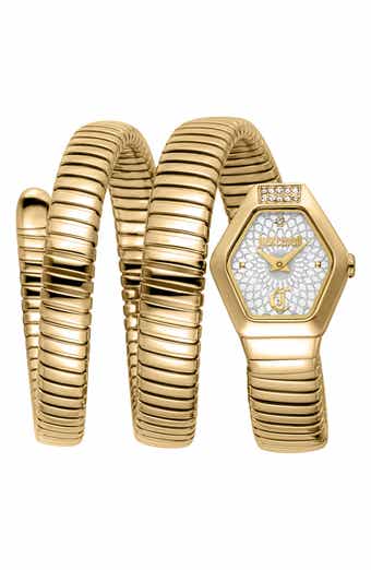 Romina Snake Wraparound Bracelet Watch, 22.5mm x 28.5mm