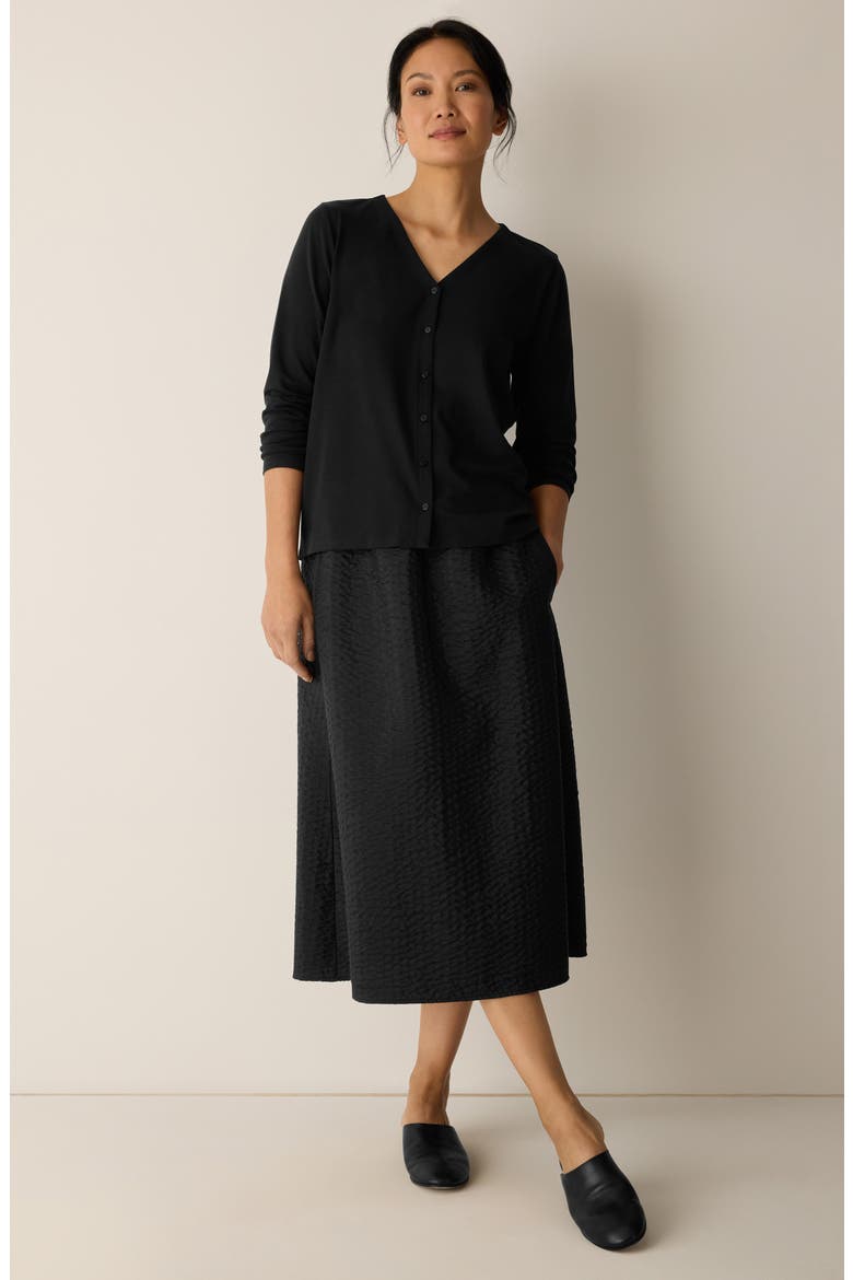 Boxy Button-Up Top, Alternate, color, BLACK