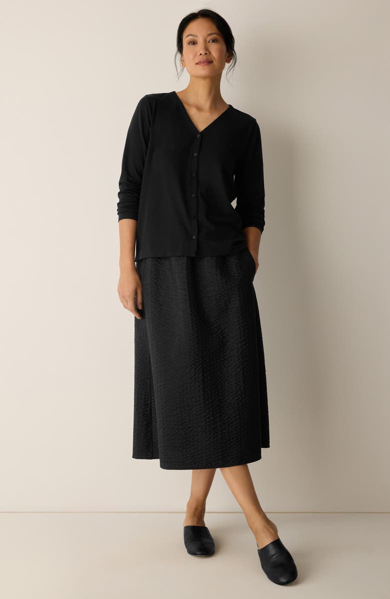 Eileen Fisher Boxy Button-Up Top, Alternate, color, Black