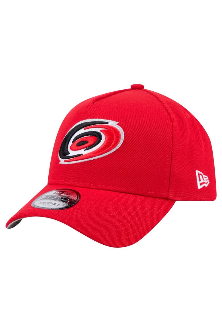Men's New Era  Red Carolina Hurricanes Core A-Frame 9FORTY Adjustable Hat, Main, color, Red