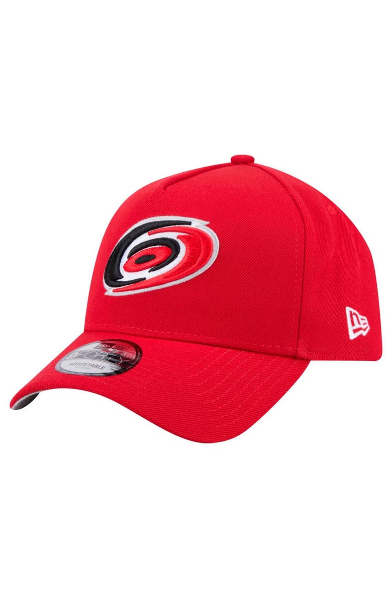 New Era Men's New Era Red Carolina Hurricanes Core A-Frame 9FORTY Adjustable Hat, Main, color, Red