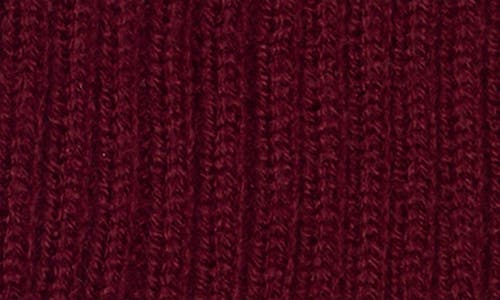 Steve Madden Rib Knit Faux Leather Gloves In Burgundy