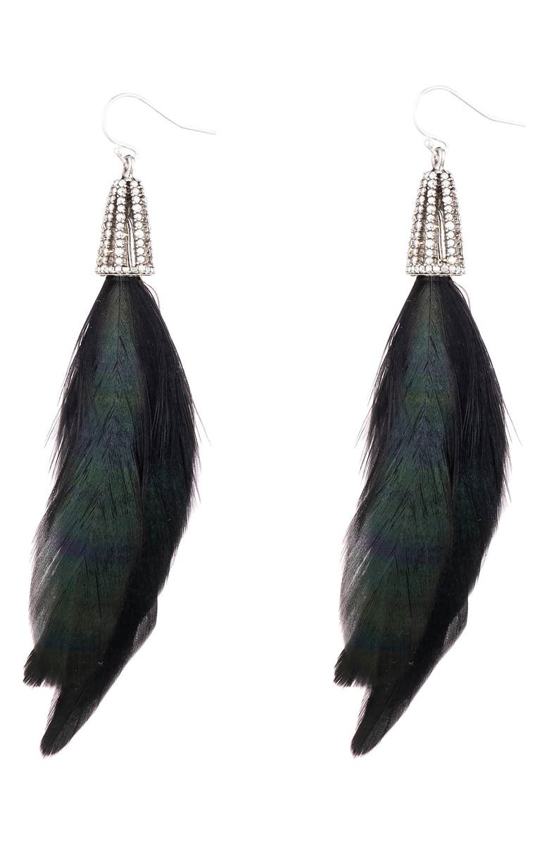 Alexis Bittar Feather Earrings, Main, color, Feather