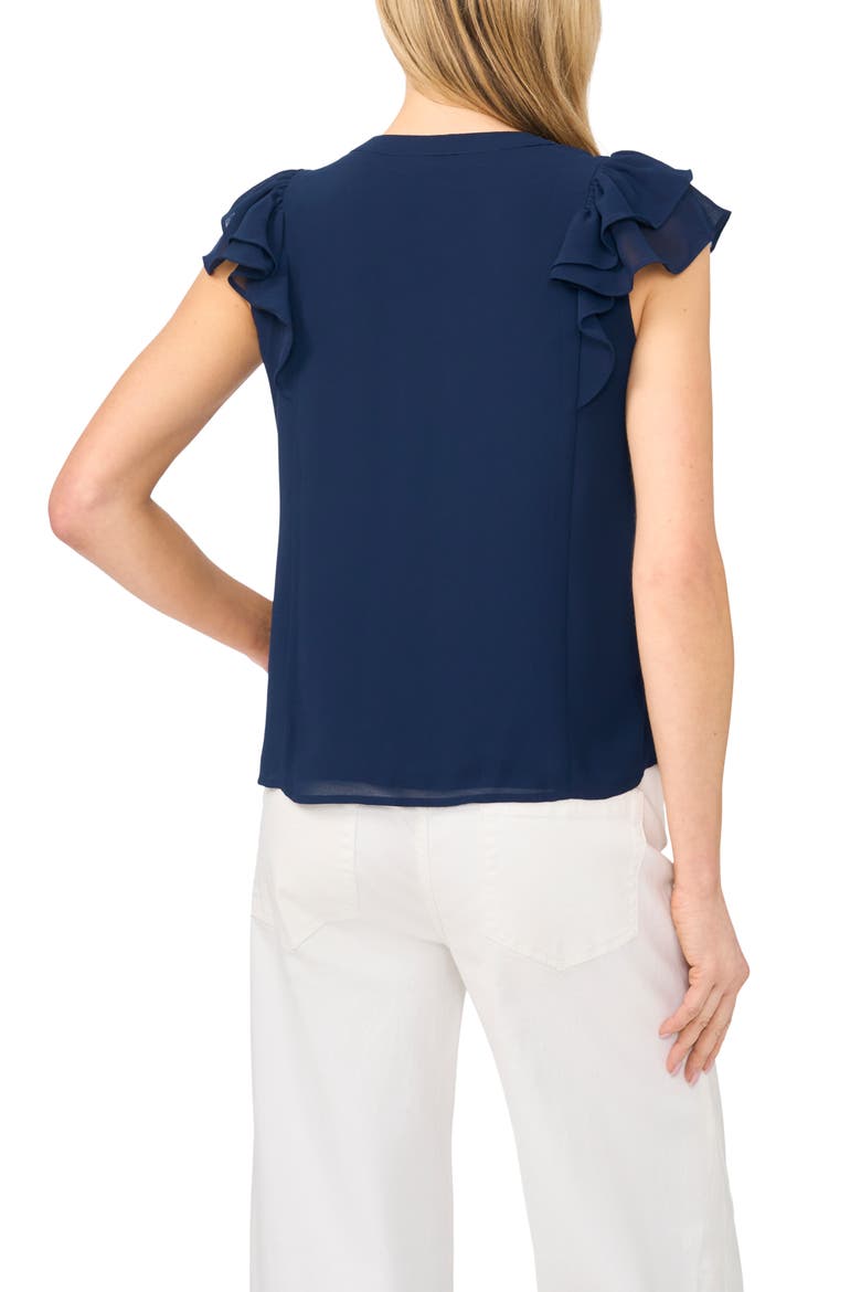Ruffle Sleeve Pintuck Top, Alternate, color, CLASSIC NAVY