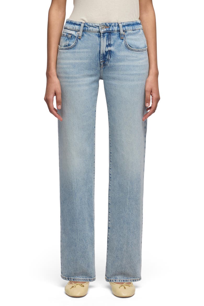 Calie Shadow Pocket Mid Rise Straight Leg Jeans, Main, color, ODE TO