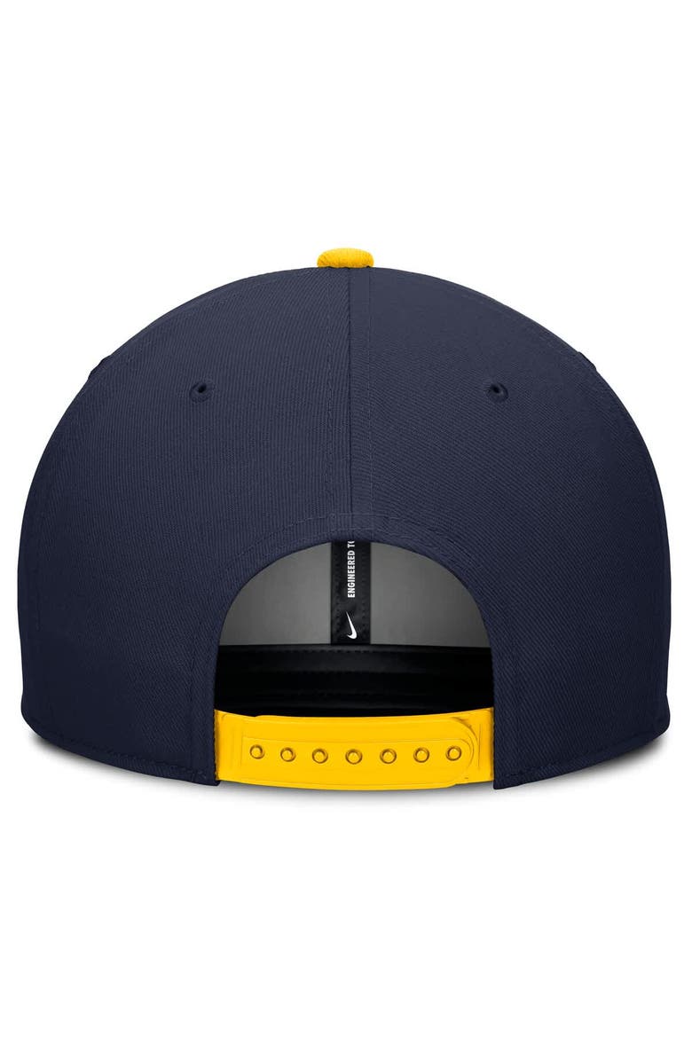 Nike Men's Nike Navy/Cream Michigan Wolverines Pro Legacy Script Snapback Hat, Alternate, color, Navy