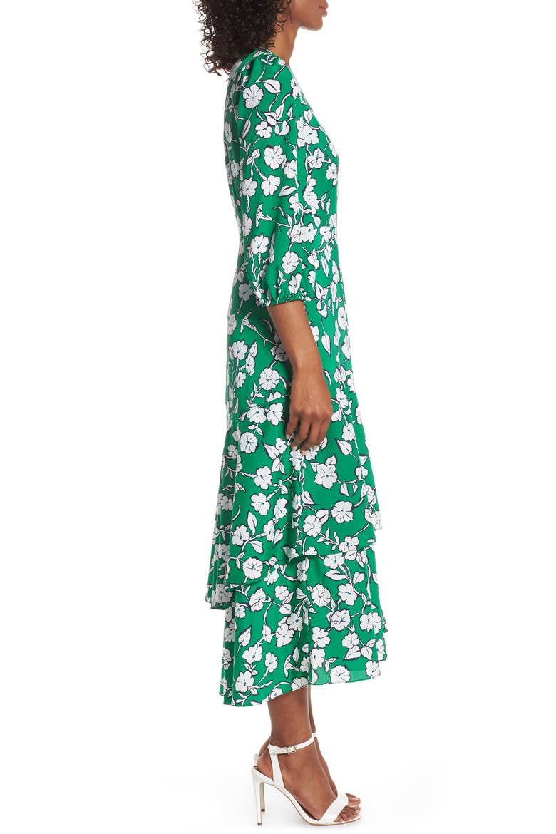 Asymmetrical Faux Wrap Maxi Dress, Alternate, color, GREEN