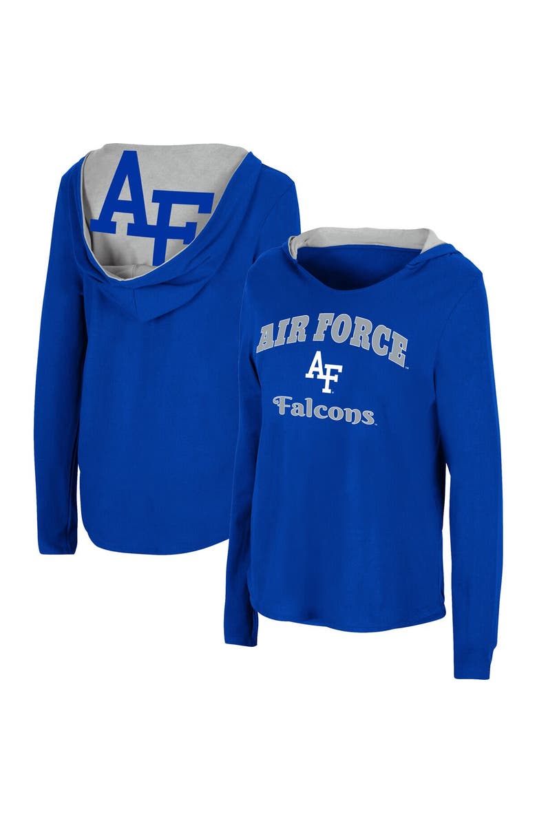 COLOSSEUM Women's Colosseum Royal Air Force Falcons Catalina Hoodie Long Sleeve T-Shirt, Main, color, 