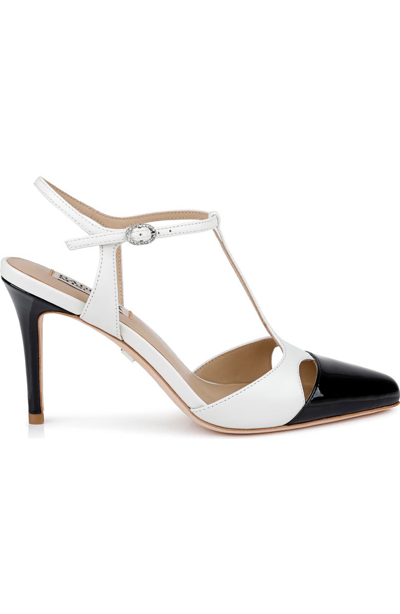 Badgley Mischka Collection Aurelia Ankle Strap Cap Toe Pump, Alternate, color, White Leather