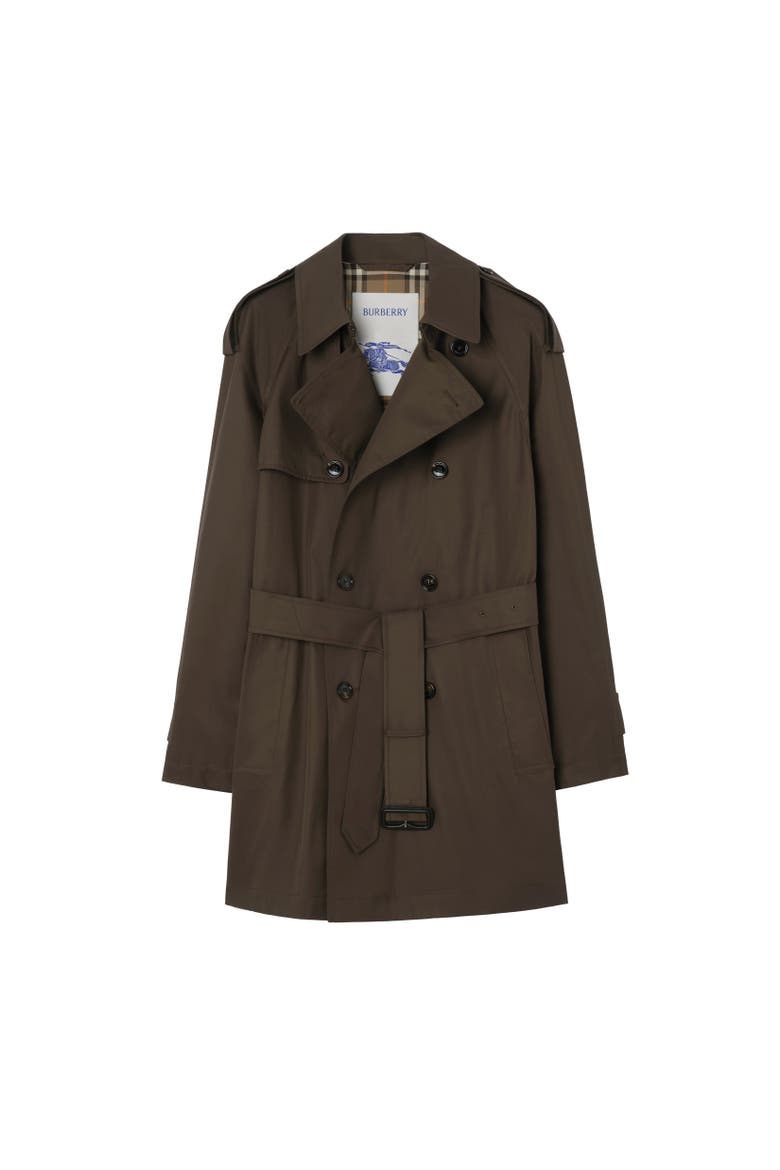 Mid-length Gabardine Leadenham Trench Coat, Alternate, color, Estuary brown