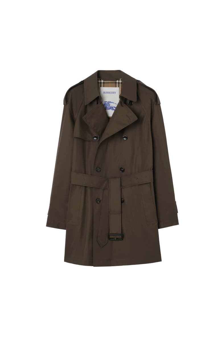 Burberry Mid-length Gabardine Leadenham Trench Coat, Alternate, color, Estuary Brown