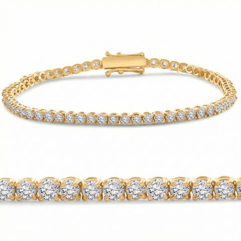 4 Ct Diamond Tennis Bracelet 14k White, Yellow, or Gold Lab Grown 7"