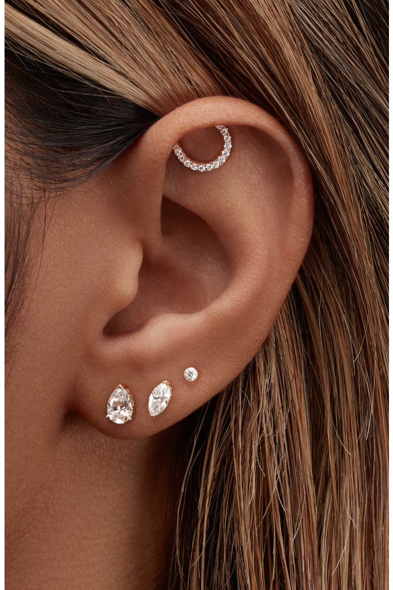 Marquise Diamond Threaded Stud Earring, Alternate, color, WHITE GOLD/ DIAMOND