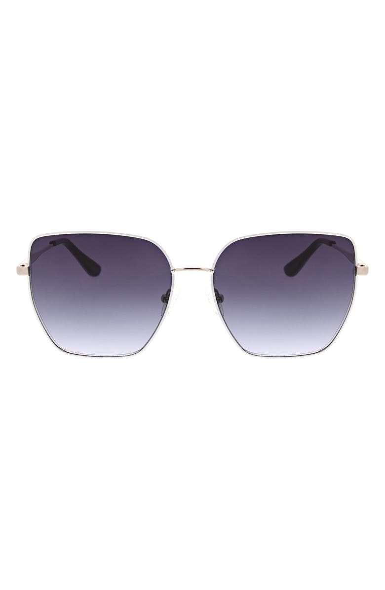 Oscar de la Renta Oversize Sunglasses, Main, color, Silver