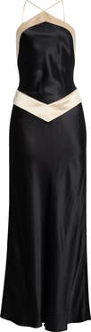 Reformation Jillian Halter Silk Dress
