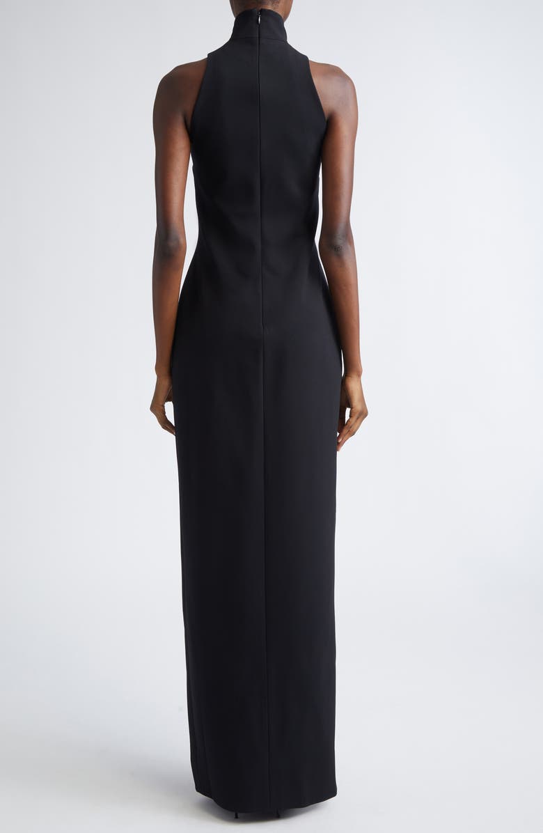 Balmain Beaded Croc Embellished Slit Gown, Alternate, color, Black/ Crystal