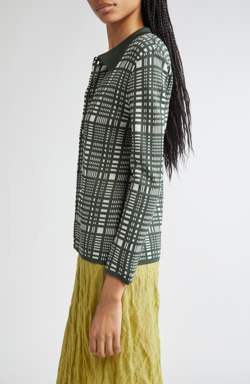 Zankov Patrique Geo Jacquard Cardigan In Green