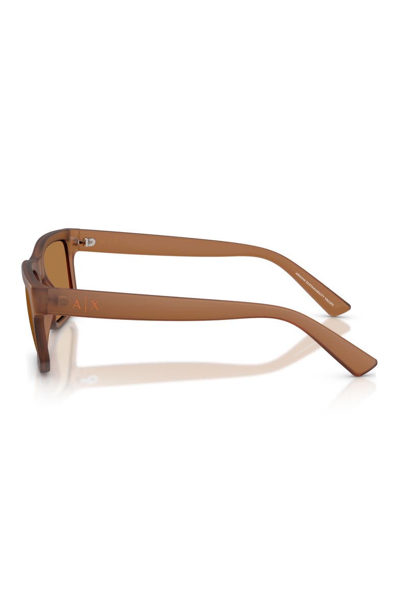 56mm Square Sunglasses, Alternate, color, MATTE FROSTED BROWN / BRONZE