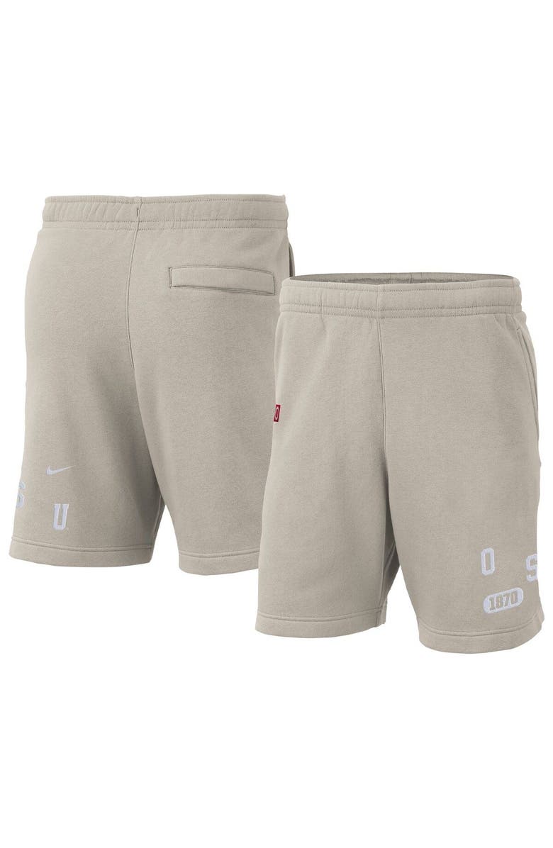 Nike Men's Nike Cream Ohio State Buckeyes Fleece Shorts, Main, color,