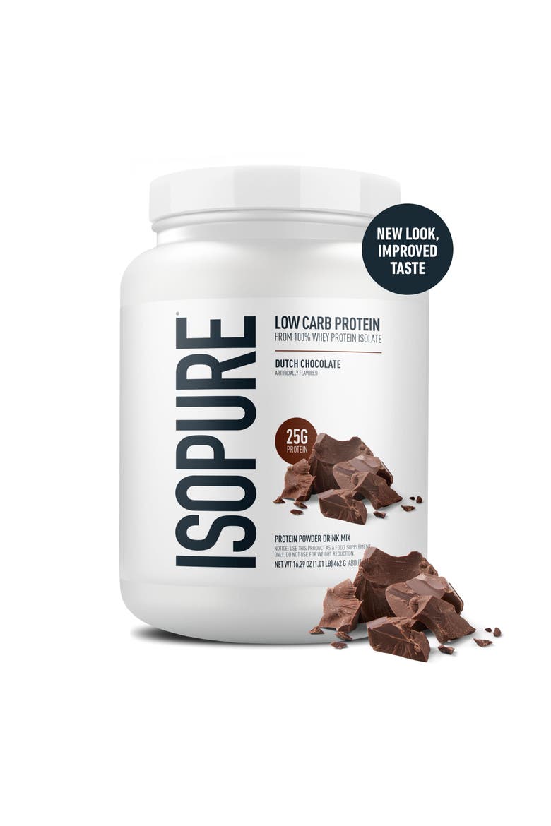 Low Carb Pure Whey Isolate Protein Powder Dutch Chocolate, Main, color, None