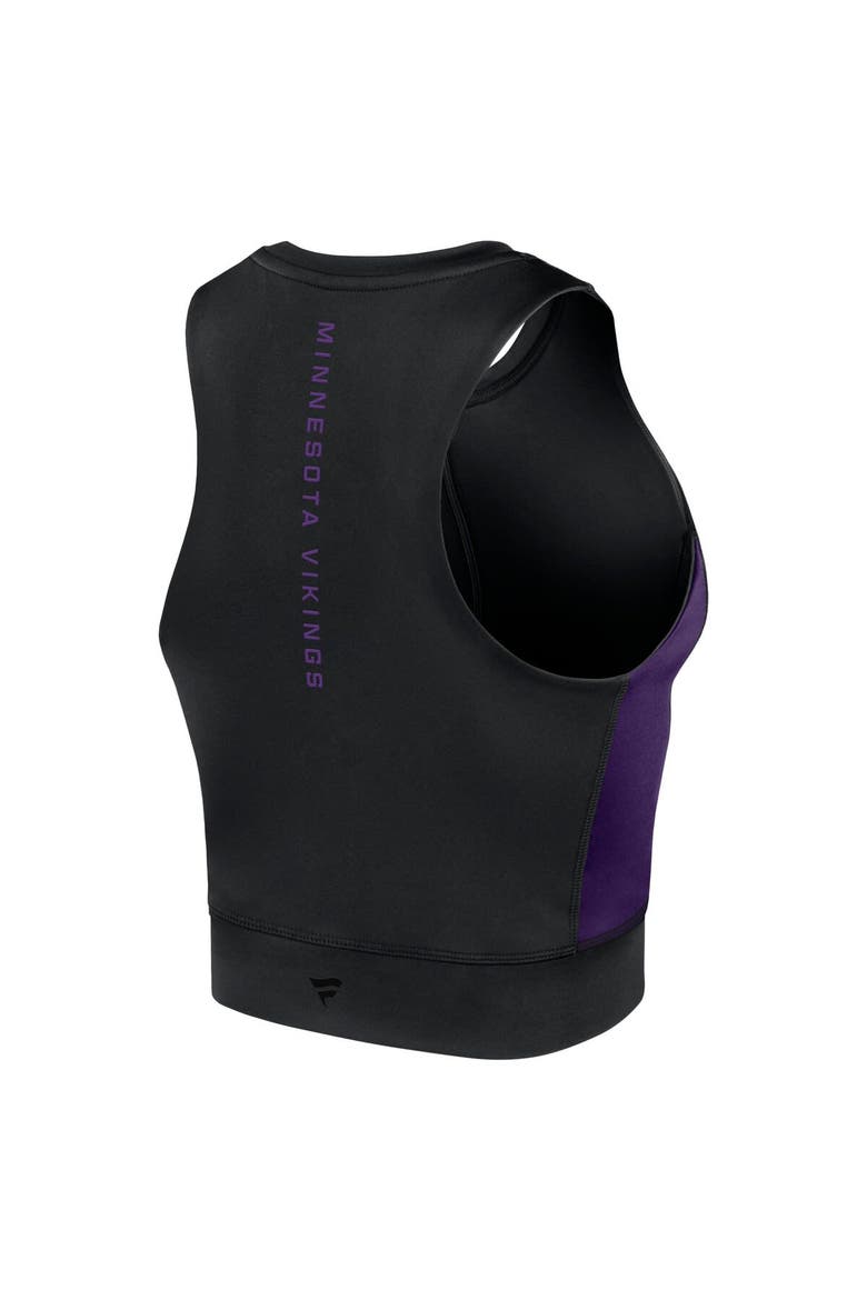 Women's Fanatics Signature Black Minnesota Vikings Studio Fitted Gym Tank Top, Alternate, color, Black