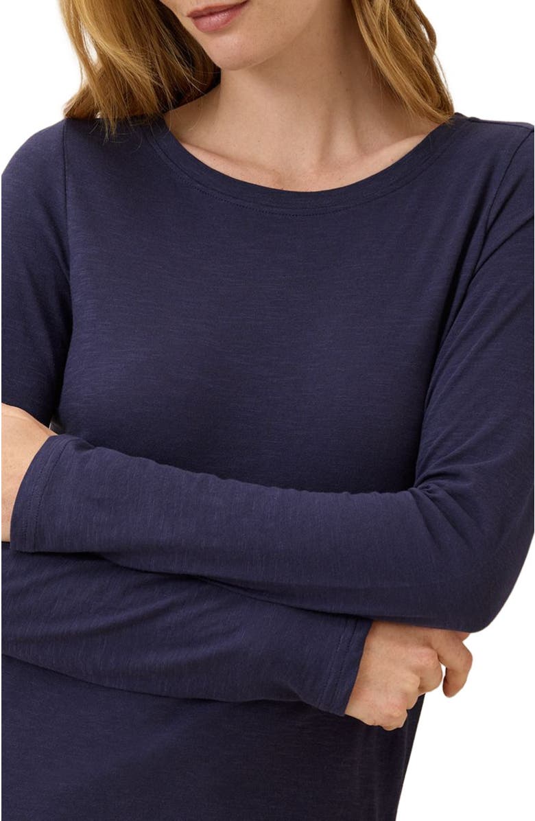 Pact Organic Cotton Featherweight Slub Long Sleeve Tee, Alternate, color, Eclipse