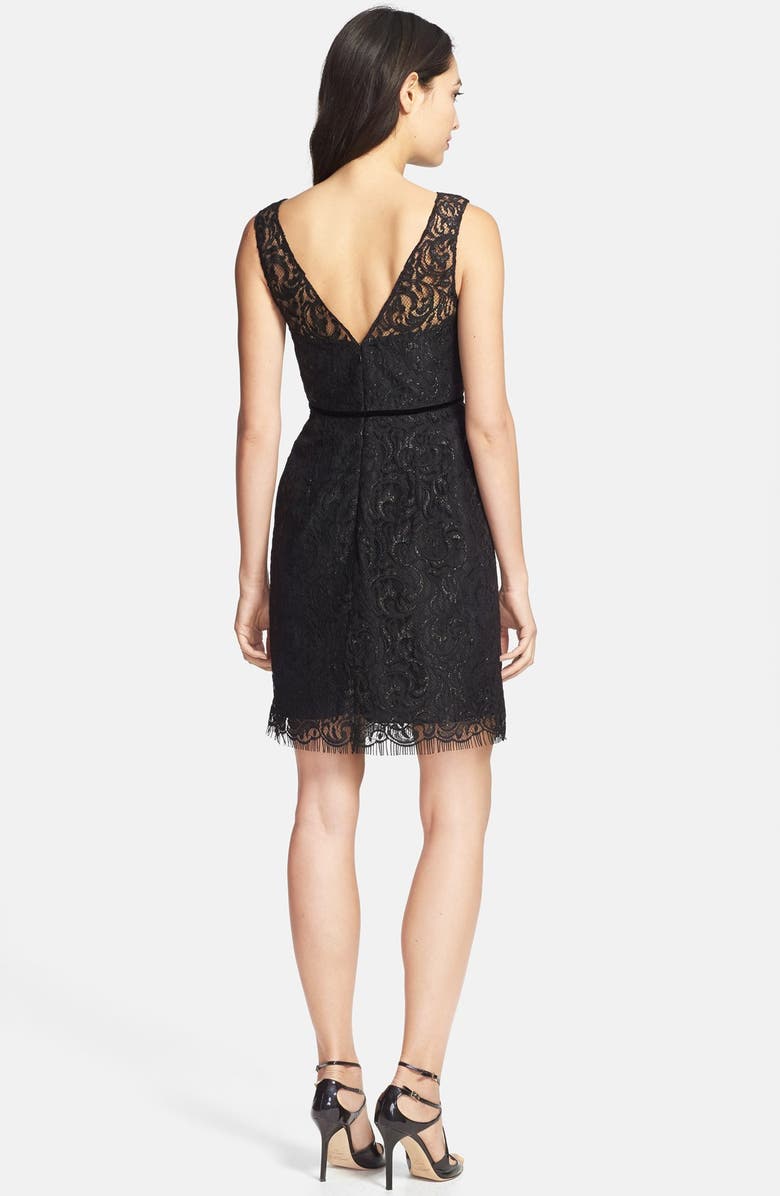 Jenny Yoo Harlow Metallic Lace Sheath Dress, Alternate, color, 
