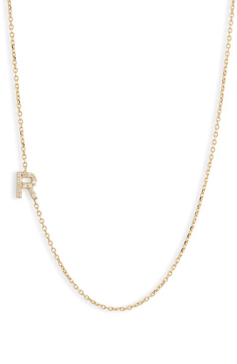 Love Letter Pavé Diamond Initial Pendant Necklace
