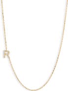 Anzie Love Letter Pavé Diamond Initial Pendant Necklace