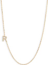 Anzie Love Letter Pavé Diamond Initial Pendant Necklace