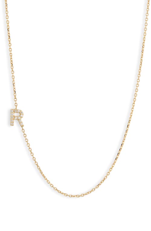 Anzie Love Letter Pavé Diamond Initial Pendant Necklace in Gold-R 