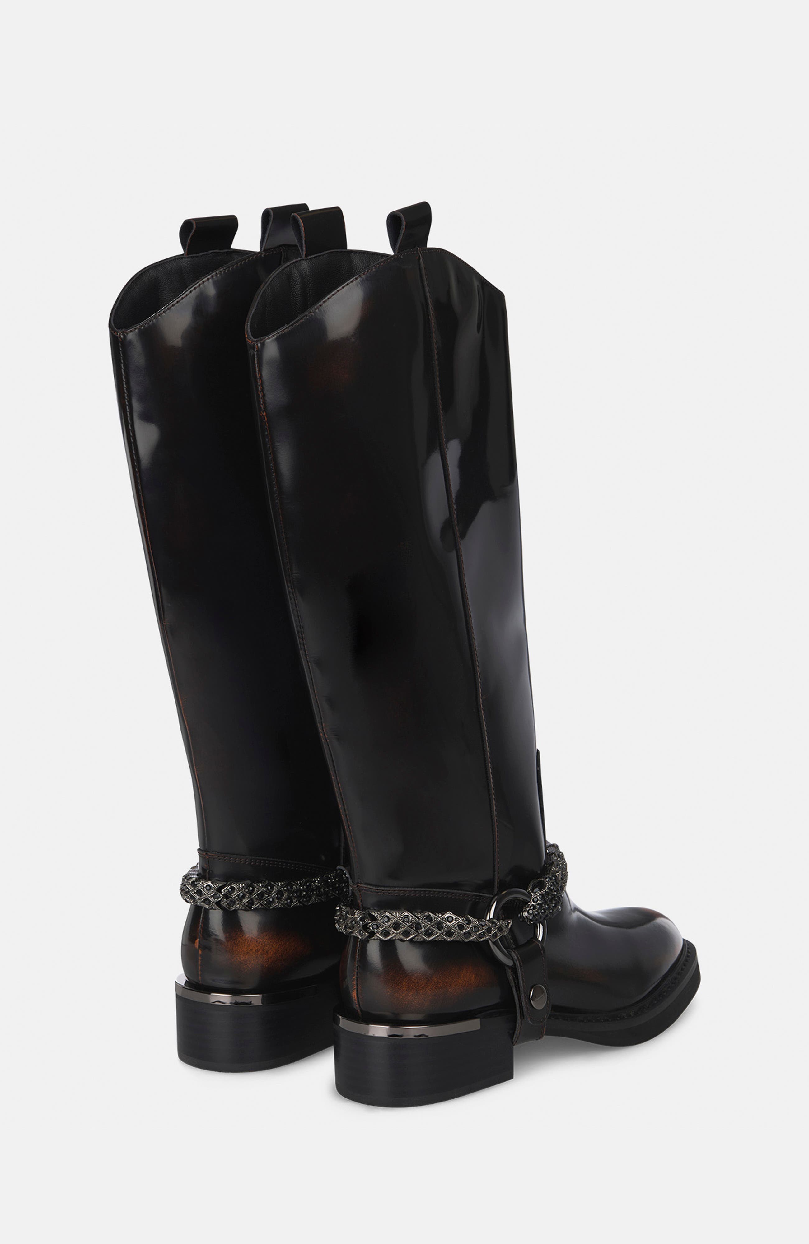 Flat Boot Snake Detail, Alternate, color, Coffee