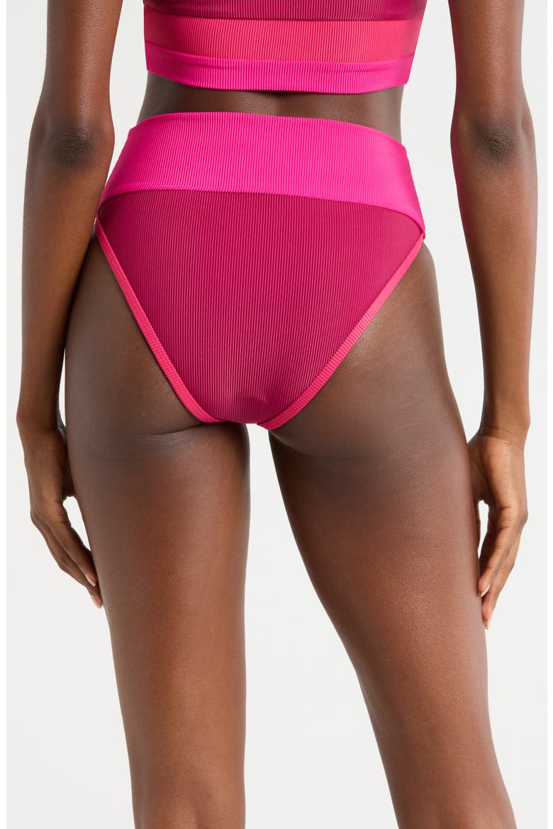Emmy Colorblock High Waist Bikini Bottoms, Alternate, color, SORBET RED