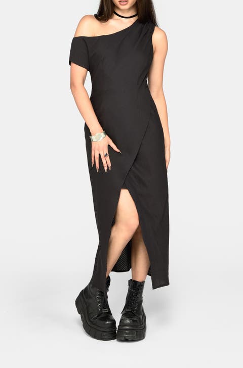 Lila Asymmetric Midi Dress