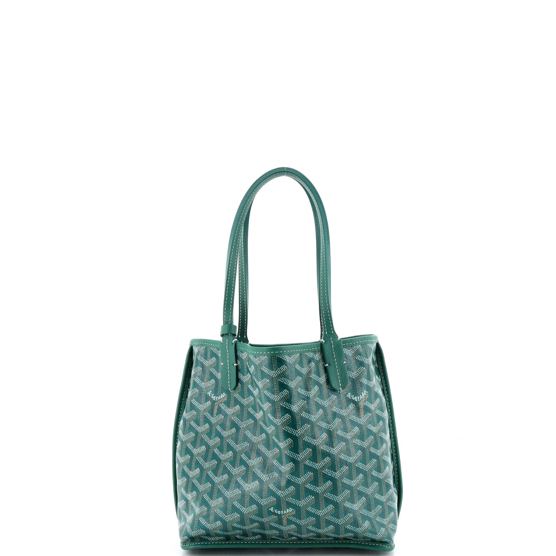 Pre-Owned Goyard Anjou Reversible Tote Coated Canvas Mini, Alternate, color, Green