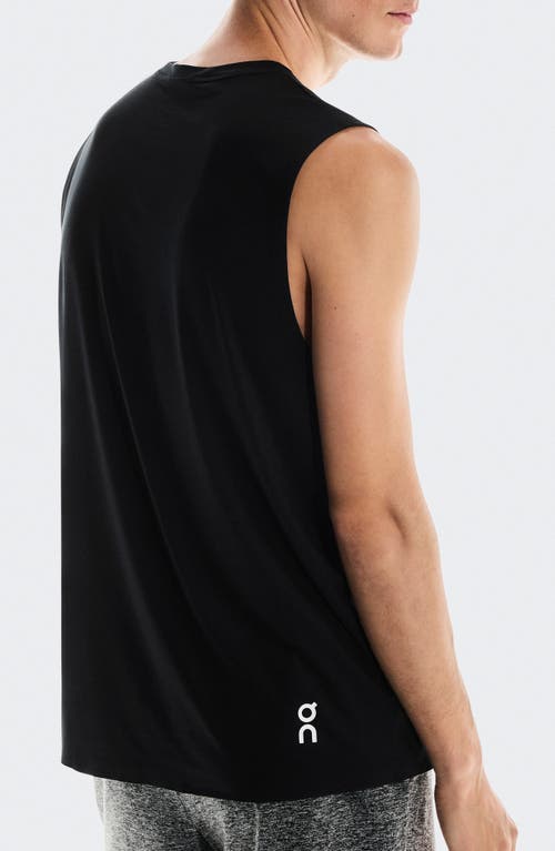 On Court Logo-print Recycled Stretch-jersey Tennis Tank Top In Black