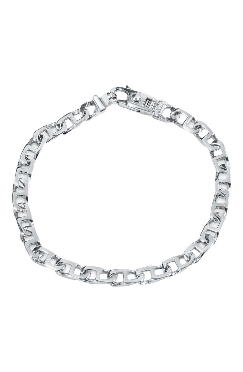 Bliss Diamond Men's Marine Link 14k Gold (16gram) or Platinum (26gram) 6mm Bracelet 8.5", Main, color, 