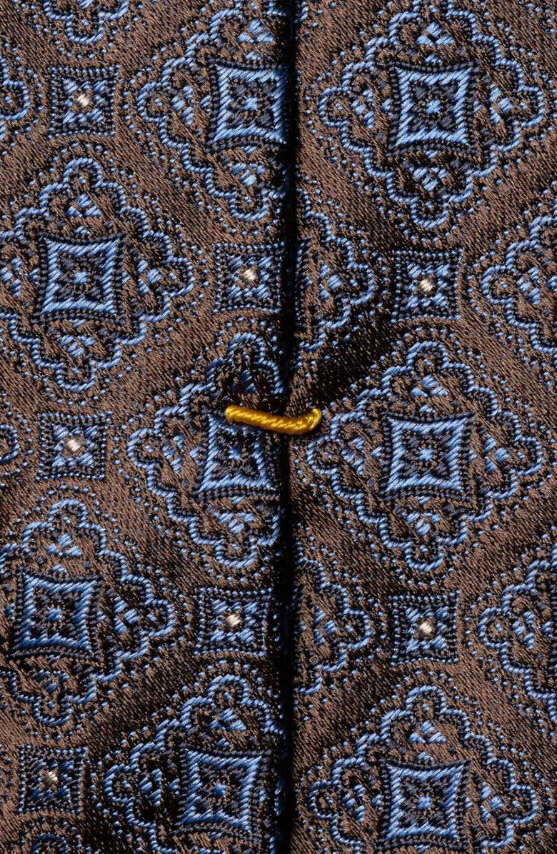 Eton Medallion Silk Tie, Alternate, color, Medium Brown