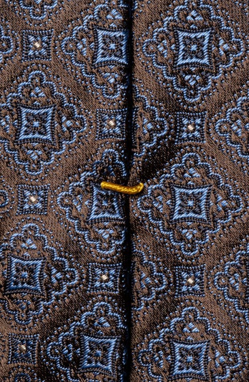 Eton Medallion Silk Tie In Brown