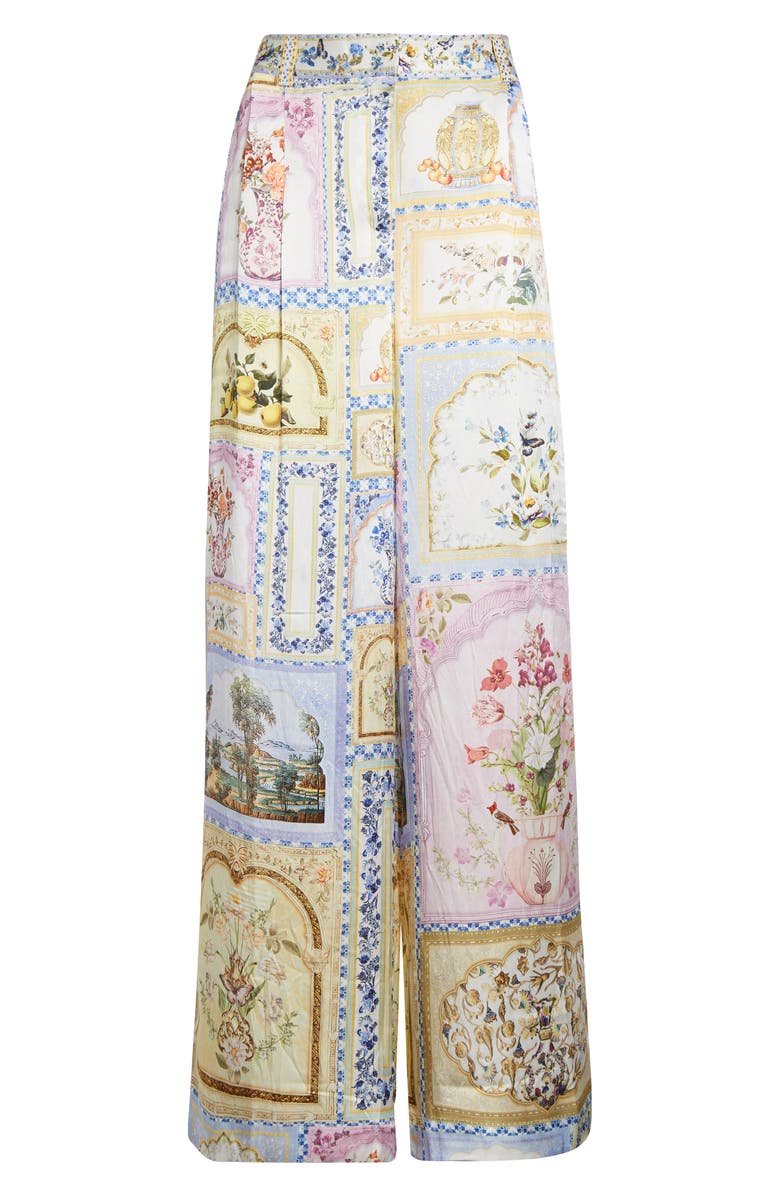 Camilla Wide Leg High Waist Pants, Alternate, color, Botanical Ballads